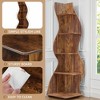Lirago,5-Tier Corner Bookshelf – Modern Brown Wooden Shelf with Adjustable Shelves – Perfect for Home & Office Corner Spaces - 4 of 4