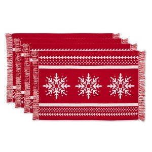 NORDIC SNOWFLAKE STRIPE JACQUARD PLACEMAT SET/4 - 1 of 4