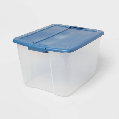 Photo 1 of - 66qt Latching Clear with Blue Lid - Brightroom, Bouncy Light Up Ball, Gravity Feed Bottle (without cap)