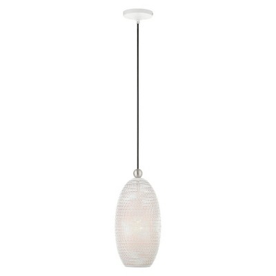 White and Brushed Nickel LED Pendant Light