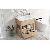 Okak Modern 30" Bathroom Vanity with Elegant Ceramic Sink, Solid Wood Frame Bathroom Storage Cabinet with Door Shelf & Open Shelf - 3 of 4