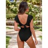 Womens Maternity Swimsuits Cap Sleeve One Pieces Swiss Dot Tie Knot Monokini Bikini - 4 of 4