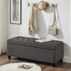 Airsurfer Upholstered tufted button storage bench ,Linen fabric entry bench with spindle wooden legs, Bed bench - 3 of 4