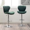 Swivel Barstools Set of 2, Height Adjustable Upholstered Mid Back Bar Chair Dining Stools with Footstool Support, Kitchen Island Counter Stool, Green - 4 of 4