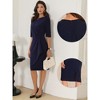 Allegra K Women's Short Sleeve Knee Length Ruched Business Work Sheath Dress - 2 of 4