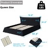 GDFStudio Upholstered Platform Solid Wood Bed with Special Shaped Velvet Headboard - 3 of 4