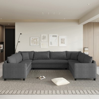 YOOCOZZ Chenille Sectional Sofa with Modular Design and Pillows