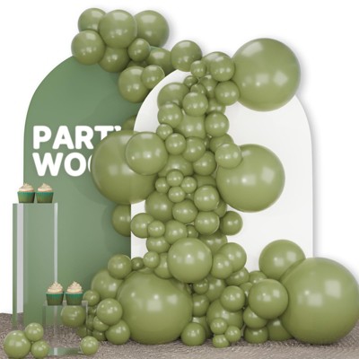 PartyWoo Balloons Sage Green Olive 18 12 10 5 Inch 142 pcs