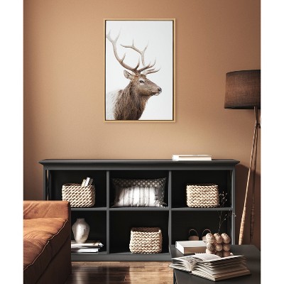 Natural Stag Profile Animal Canvas Wall Art