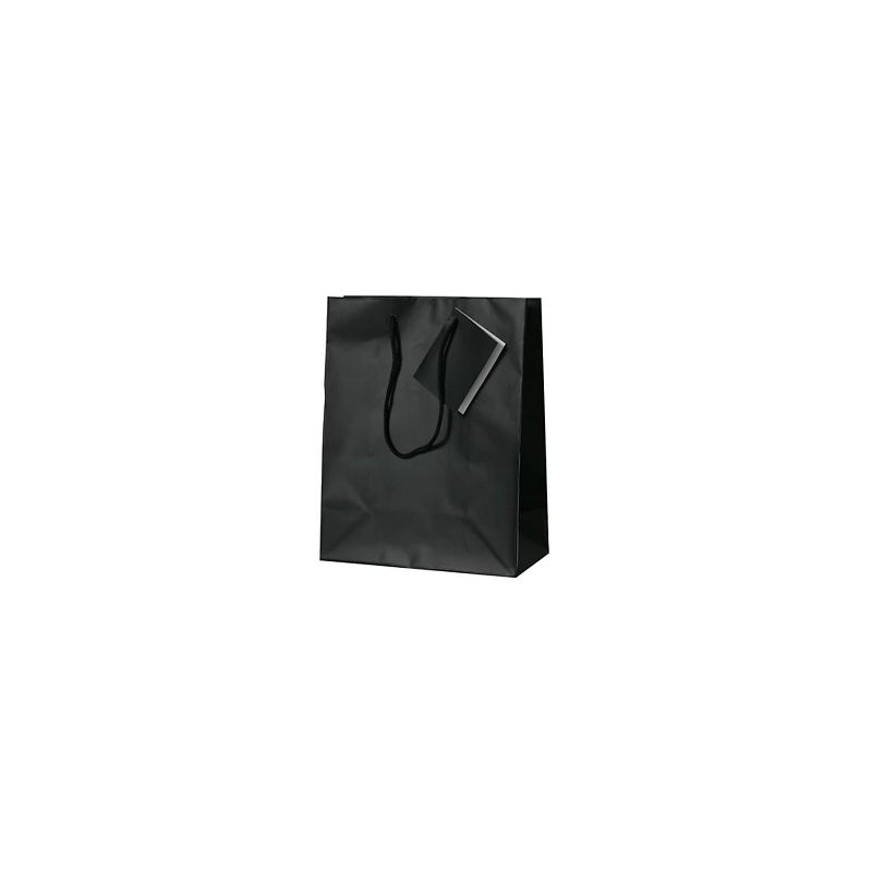 JAM PAPER Gift Bags with Rope Handles Medium 8 x 10 x 4 Black Matte 3/Pack (672MABLA), 1 of 2