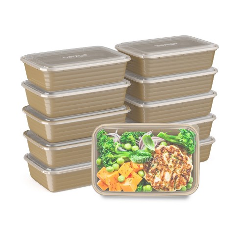 Goodcook Meal Prep 1 Compartment Rectangle Black Containers + Lids - 10ct :  Target