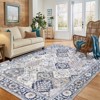 Trellis Indoor Door Mat, 2x3 Entry Rug Non-Slip Washable Area Rug, Small Oriental Accent Throw Rug for Bedroom Kitchen Entryway Bathroom - 2 of 4