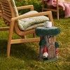 LuxenHome Outdoor Side Table, 17" Green Gnome Tree Stump Cement End Table,Indoor and Outdoor Sculpture Accent Side Table,Garden Decor Stool - 4 of 4