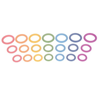 TickiT® Rainbow Wooden Rings - Set of 21 - 3 Sizes - Counting and Sorting Rings