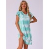 INSPIRE CHIC Women's Short Sleeve Round Neck Printed Nightgown Nightshirt - 2 of 4