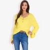 Anna-Kaci Women's V-Neck Henley Knit Sweater with Button Details - 2 of 4