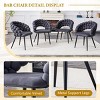 TopComfy Accent Chairs Set of 2 Puffy Bubble Chair Ball Chain Chair Dining Chairs with Gold Plated Legs for Dining Room, Gray, 25.2"*19"*30.5" - 3 of 4