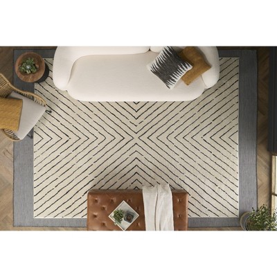Charcoal Rectangular 7' x 10' Easy-Care Synthetic Area Rug