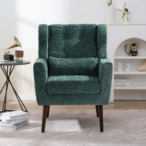 CAVINAS Modern Accent Chair, Fabric Upholstered Armchair for Living Room, Comfy Soft Padded Lounge Chair with Pillow - 1 of 4