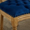2 Pieces Black French Style Solid Wood Frame PU artificial leather Dining Chair with Nailhead Trim and Wood Legs - 4 of 4
