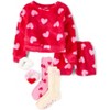 The Children's Place Girls Valentine's Day Long Sleeve Heart Fleece Pajamas - 2 of 4
