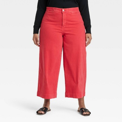 Women's Smart High-Rise Wide Leg Jeans - Ava & Viv™ Red 20