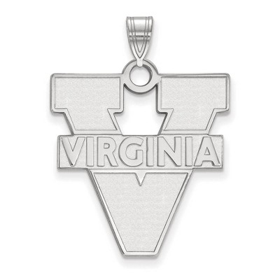 Black Bow Jewelry 14k White Gold Virginia Wahoos NCAA Extra Large Pendant
