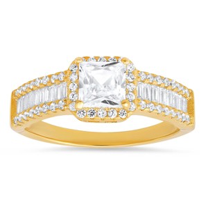 Sterling Silver Princess-cut CZ Eternity Band Ring - 1 of 2