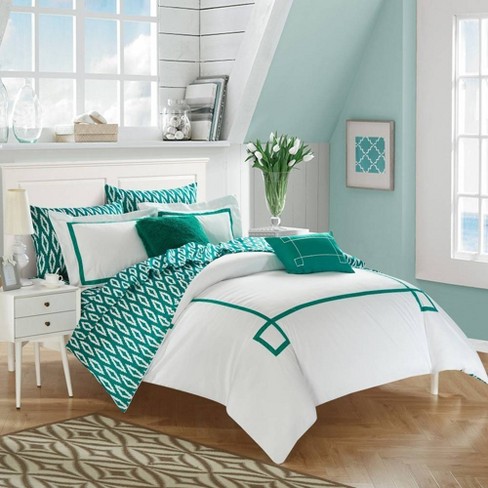 Chic Home Twin X Long 7pc Edrea Comforter Set Aqua Target