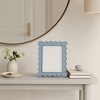 Decorative Scallop Edge Picture Frame for Home Decor - Elegant Photo Frame for Tabletop Accent, Mantel Display, or Living Room Decor - Blue - 2 of 4