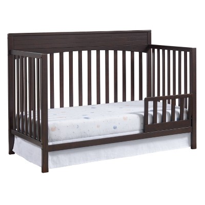 Espresso Brown Pine Toddler Bed Guard Rail