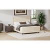 Sapphtopaz Corduroy Upholstered Bed Frame with 50.7" High Wingback Headboard & High Footboard, No Box Spring Needed for Elegant Master Bedrooms - 2 of 4