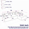 108" Chenille Modular Sectional Sofa,Upholstered L-Shape Sofa with 6 Pillows,Free Combination for Home Living Room-Baofuwish - 4 of 4