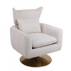 Swivel Barrel Chair, Upholstered Armchair with Backrest, Mid Century 360° Swivel Arm Chair, Sofa Corner Barrel Chair for Nursery Living Room - 2 of 4