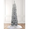 King Of Christmas 7ft Pre-Lit Artificial Flocked Pencil Christmas Tree Prelit with 400 Warm White LED, Prince Flock Prelit Pencil Christmas Tree - 4 of 4