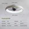 Siljoy Ceiling Fans with Lights and Remote, 20 Inch Low Profile Ceiling Fan, 6 Wind Speeds,  Dimmable LED Light, Smart Ceiling Fan for Bedroom(White) - 3 of 4