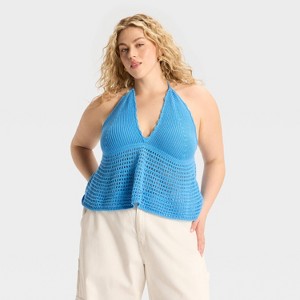 Women's Openwork Peplum Halter Pullover Sweater - Wild Fable™ - 1 of 3