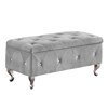 38'' Storage Ottoman Bench, Upholstered End of Bed Storage Bench, Flip Top Entryway Bench with Safety Hinge for Hallway Living Room Bedroom - 3 of 4