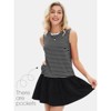 EXLURA Women's Summer Sleeveless Sundress 2025 Casual Striped Patchwork Mini Tank Dress with Pockets - 3 of 4