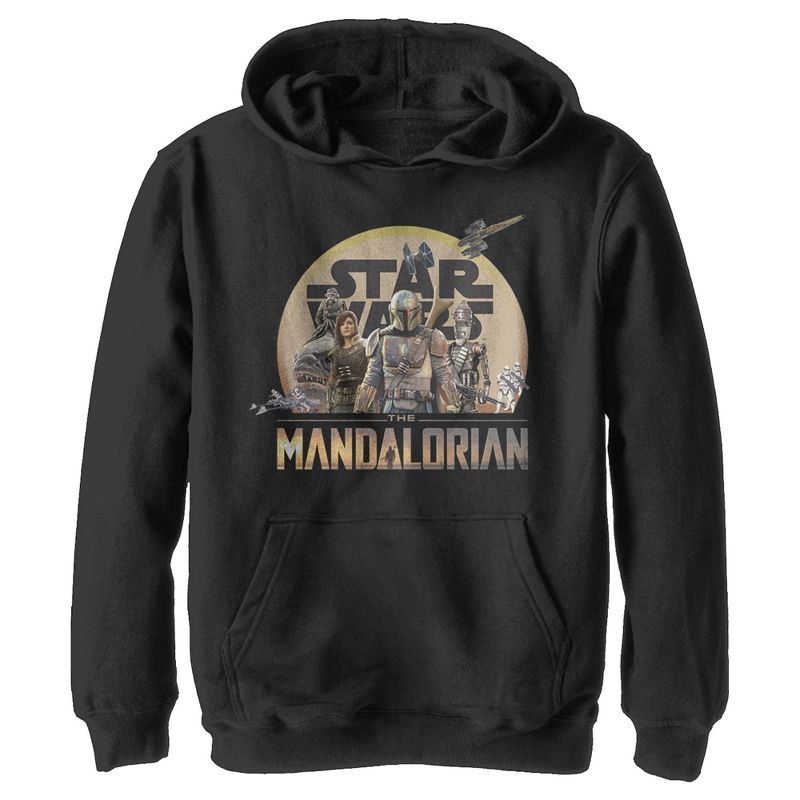 Boy's Star Wars The Mandalorian Character Collage Pull Over Hoodie, 1 of 4