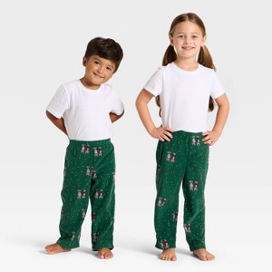Toddler Dalmatian Microfleece Holiday Matching Family Pajama Pants - Wondershop™ Green - 1 of 4