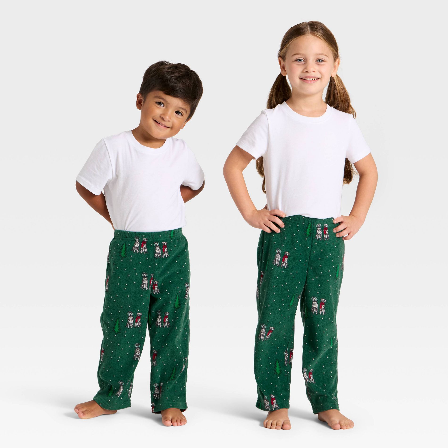 Toddler Dalmatian Microfleece Holiday Matching Family Pajama Pants - Wondershop™ Green