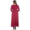 Plus Size V-Neck Long Sleeve Maxi Dress - 24seven Comfort Apparel™ - 3 of 4