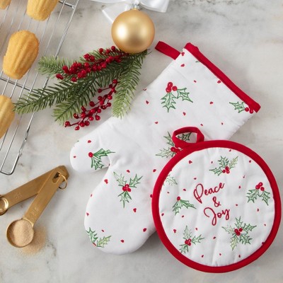 thumbnail image 2 of Michel Design Works Holiday Kitchen Linen Set – Towel, Oven Mitt, Potholder & Swedish Cloth 2 of 4