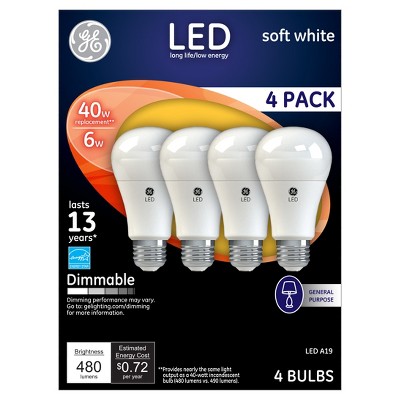 General Electric 40w 4pk LED Replacement Light Bulb SW Aline