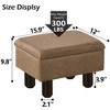 ChicFurnit Ottomans and Benches Storage Ottoman Rectangle Footstool Foot Rest Footstool with Wood Legs for Living Room, Brown, 15.9"*12"*9.8" - 3 of 4