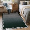 Washable Scalloped Living Room Rugs, Indoor Modern Ombre Soft Non Slip Area Rug for Bedroom, Large Home Decor Carpet for Dining Room - 2 of 4