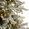 9.5ft. Slim Flocked Spruce Artificial Christmas Tree with 600 Warm White LED Lights and 1357 Branches– Majestic Snowy X-Mas Tree - 4 of 4