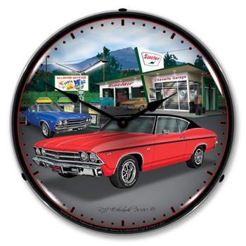 Collectable Sign & Clock | 1969 Chevelle LED Wall Clock Retro/Vintage, Lighted