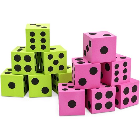 Lightweight & Easy to Throw Perfect Educational Toys for kids for Birthdays & Party Favours THE TWIDDLERS 48 Jumbo Foam Dice in Various Bright Colours